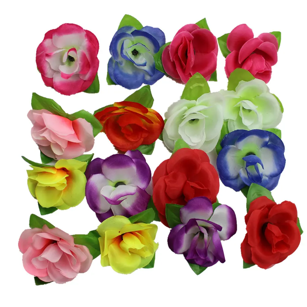 cheap manufacturer price silk artificial flower rose flower head for wedding decoration