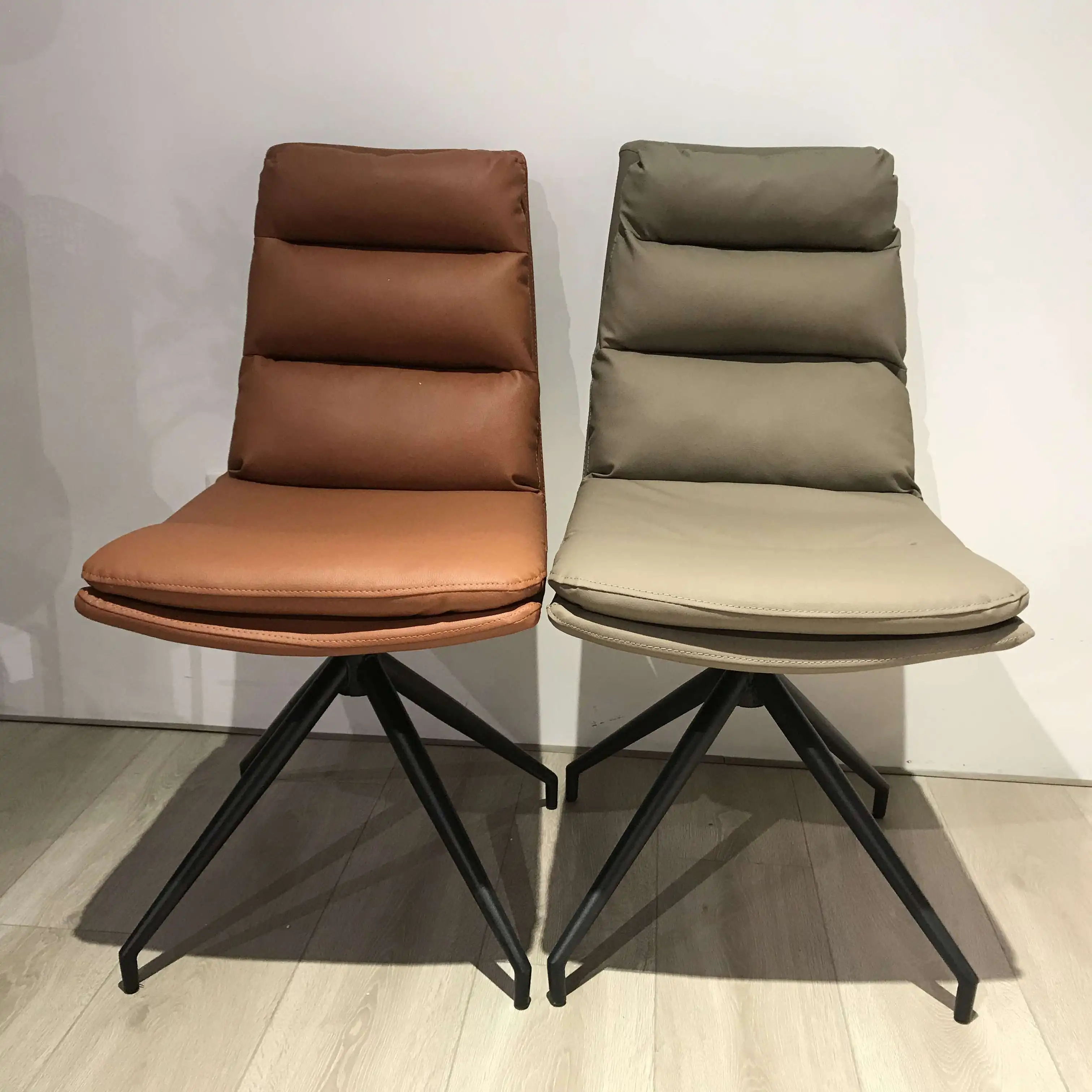 Morden minimalist office chair leather cover revolving dining chair for dining room revolving chair