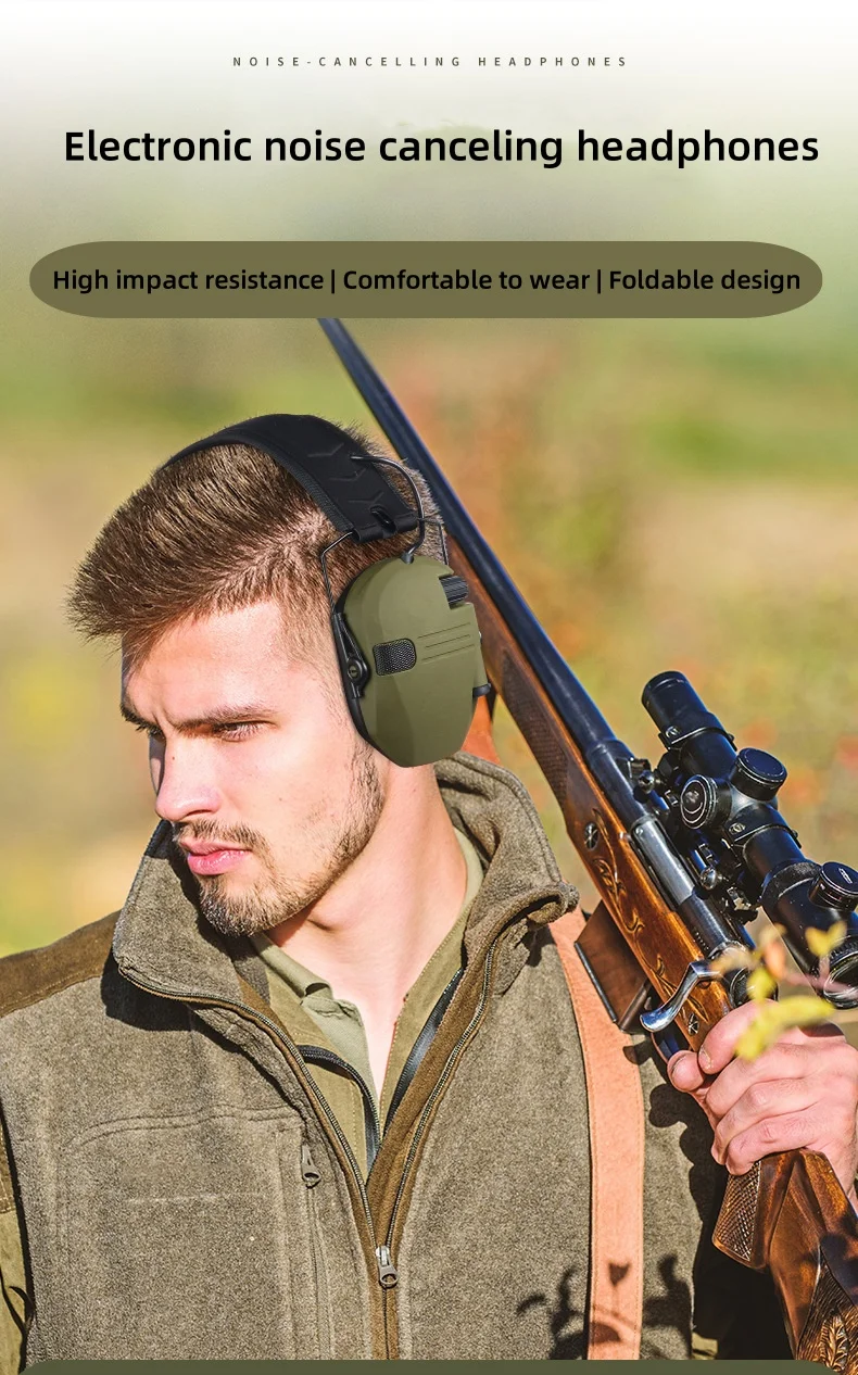 Shooter Hearing Protection Microphones Electronic Protective Earmuffs Shooting Ear Muffs Tactical Shooting Headphones