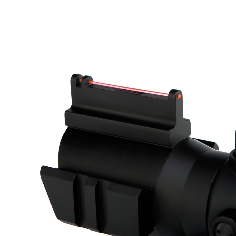 Tactical 4x32 Prism fiber optic sights Red Green Blue Triple Illuminated  Hunting   Optical Sight Scope
