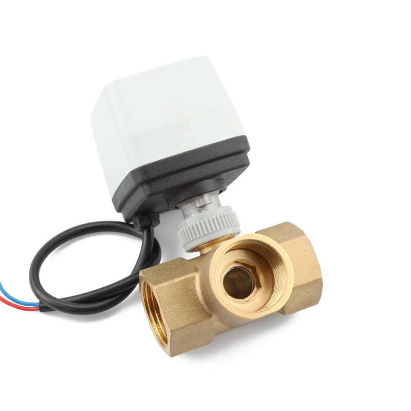 AC/DC 12V/24V Electric Control Actuator 1 Inch Brass Ball Valve with 6W Only Open for Water Media OEM Customizable