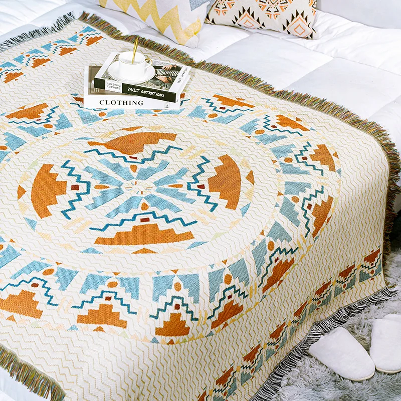 Custom Persian boho style Woven mat Jacquard blanket Tapestry