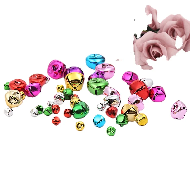 Environmentally friendly colorful cross bells vacuum hanging plated Christmas tree bells DIY  Arts and crafts accessories