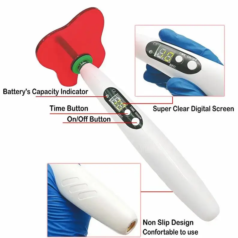 High quality Tooth Tube Lighting Photo Ring Fill Wireless Cordless Led Lamp Dental Curing Light Led Light Cure