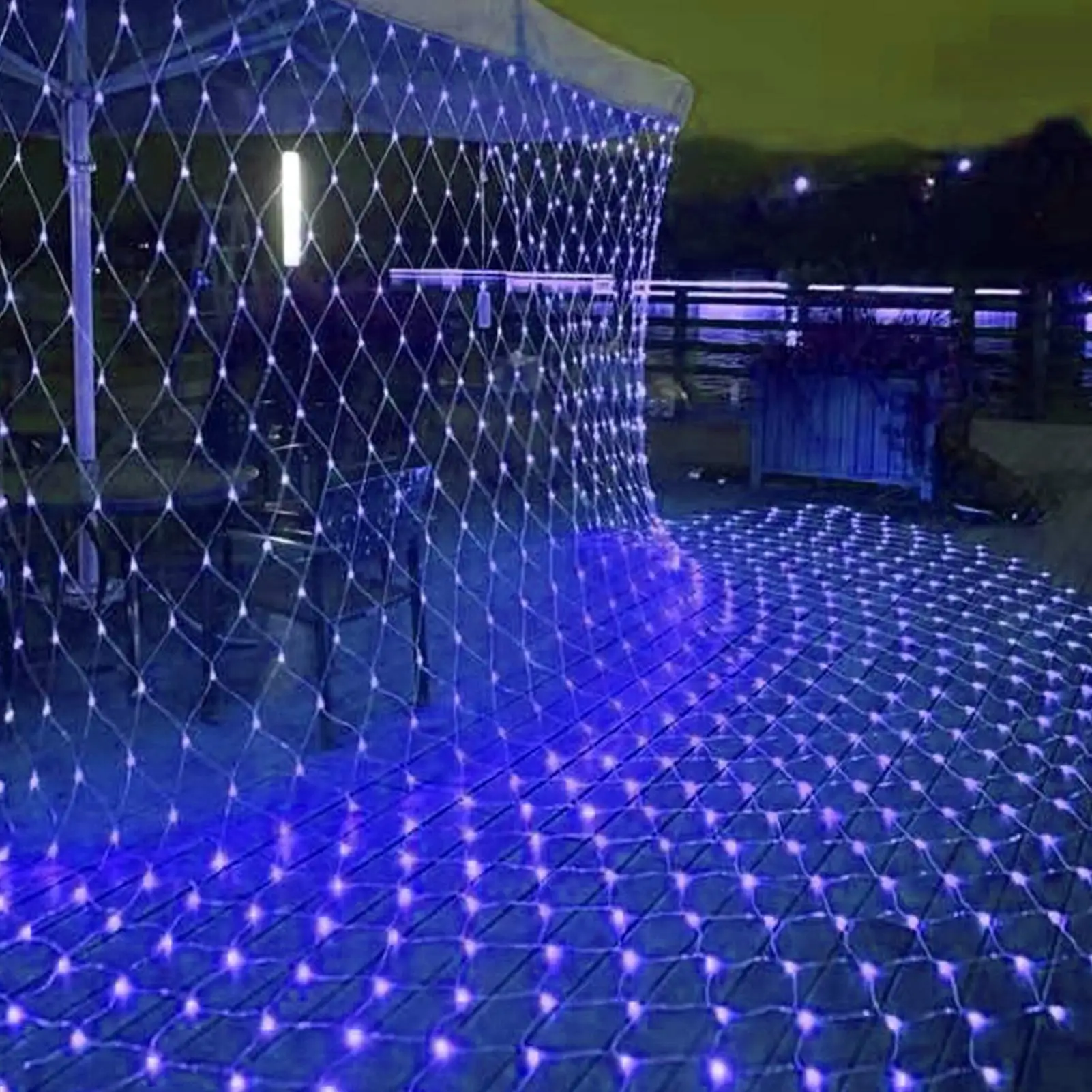 LED Net Mesh Fairy String Decorative Lighting Outdoor Christmas Waterfall Blue Net Light