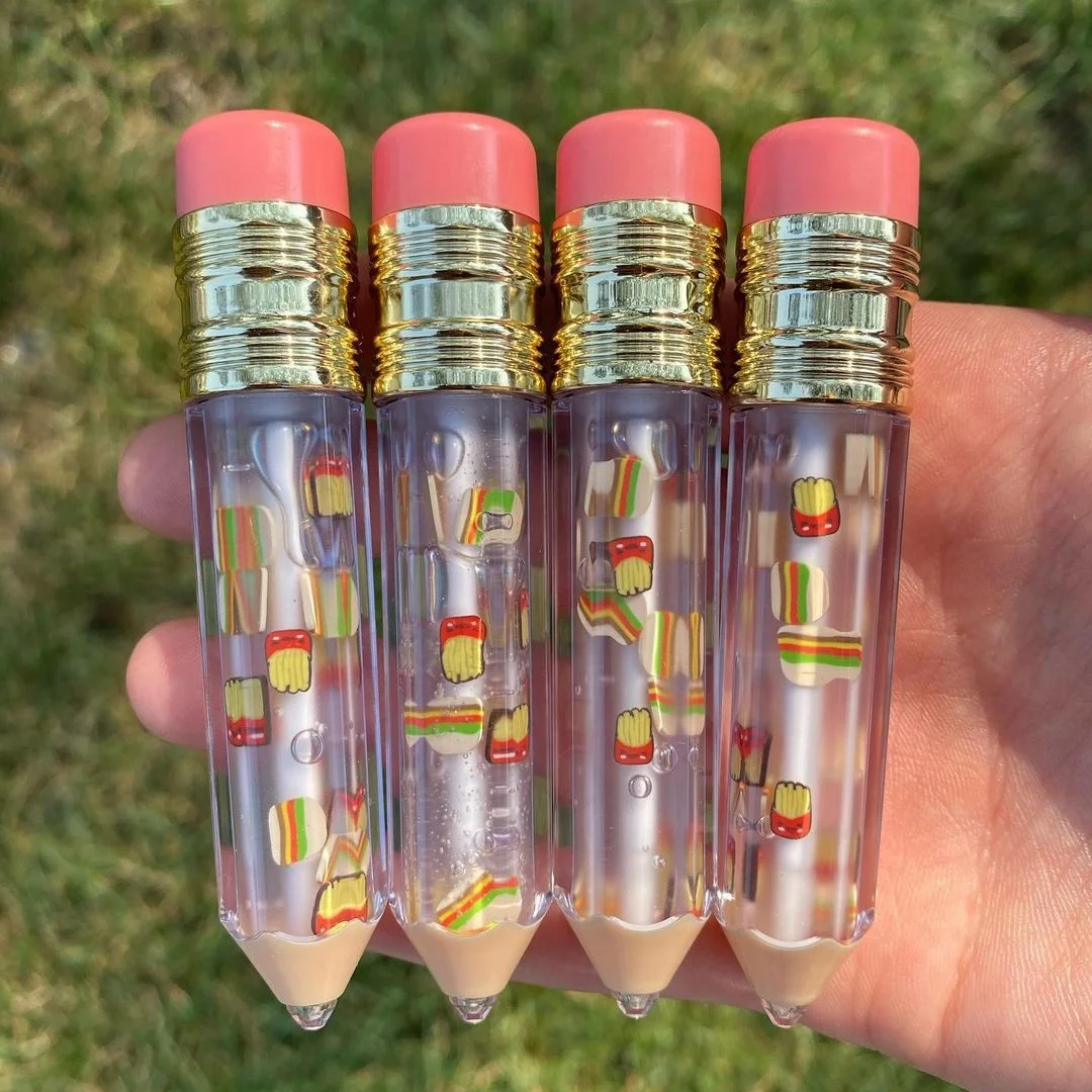 2021New Base Vendor Private Label Clear Custom Vegan Glitter Girl natural Wholesale Cute Pouches Flower Lipgloss Lip Gloss