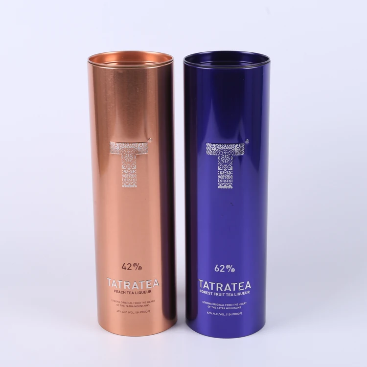 Wine container with embossing custom Wine Tin Box Metal  can vodka packaging iron box