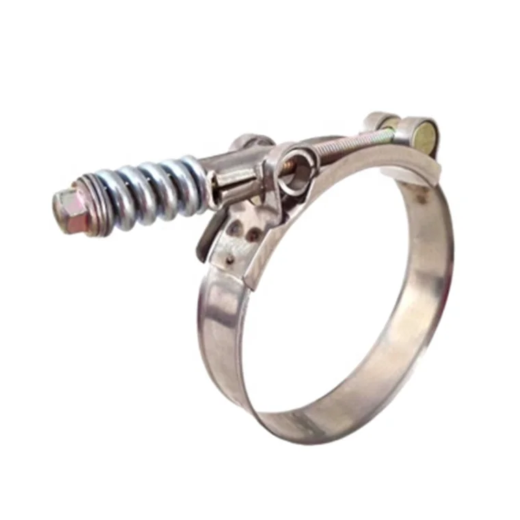 High quality constant tension spring loaded T bolt automotive stainless steel hose clamp