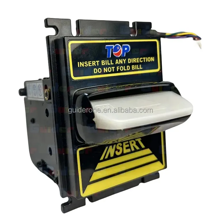 High Security 4 Way Acceptance TOP TP70P5 12V DC Bill Acceptor Accept Pulse RS232 Interface Use On Stand Up Skill Game Machine