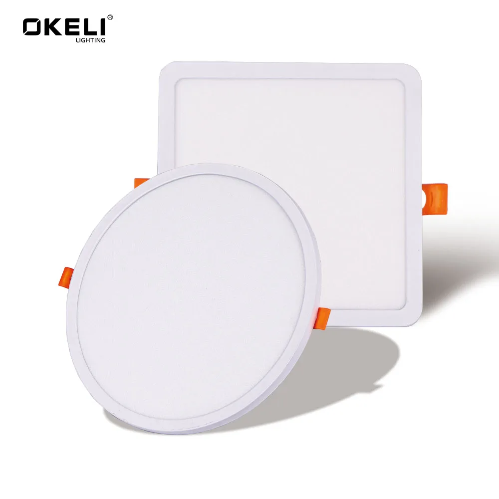Factory Free Customized 6w 9w 12w 18w 24w Round Square Recessed Panel Lights