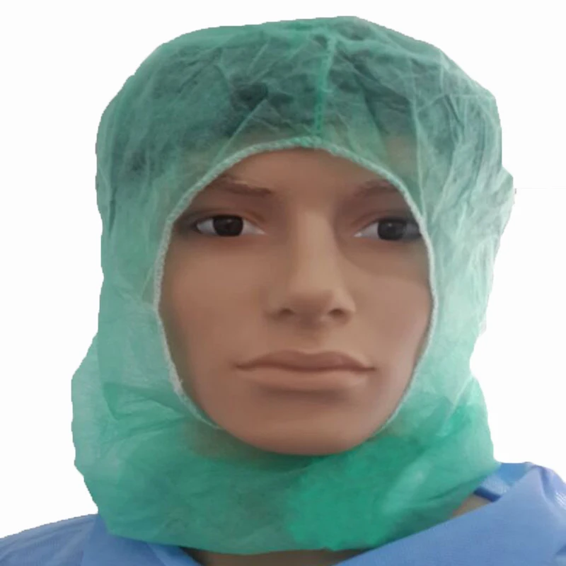 manufacturer PP SMS disposable astronaut cap with 2 ply face cover for factory