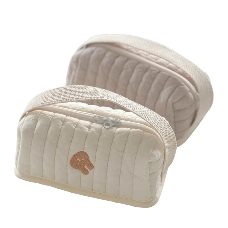 Большая вместительная Роскошная мягкая хлопковая косметичка, стеганая портативная дорожная косметичка, роскошная