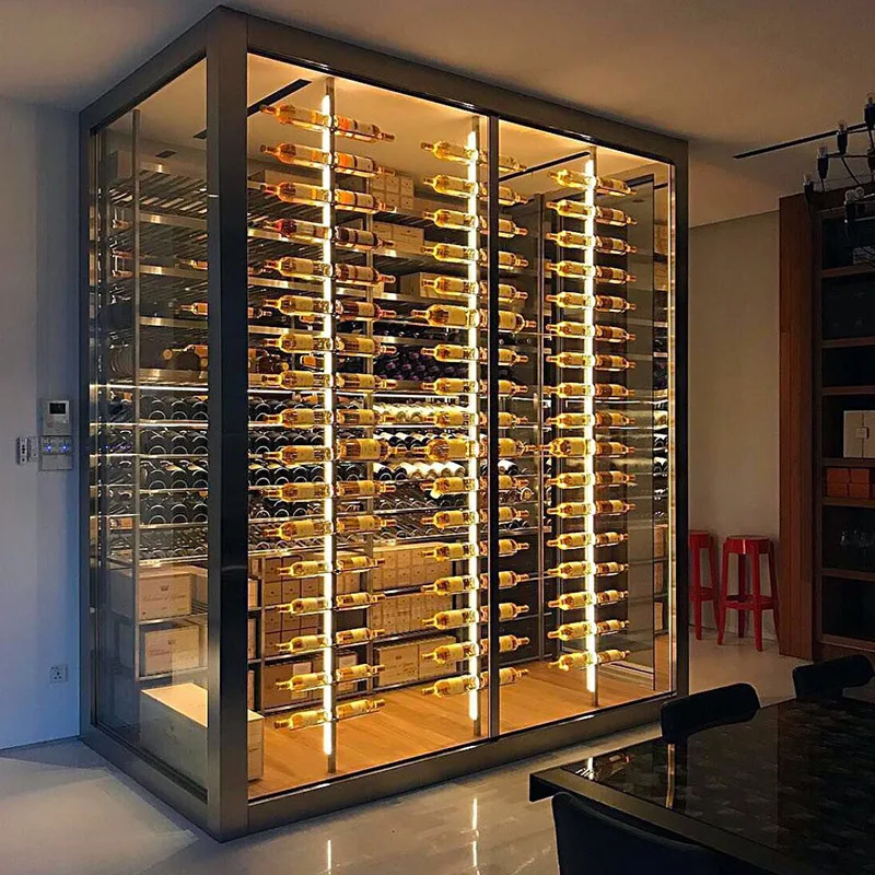 Modern Design Customized Tempered Glass Wine Cellar Enclosure