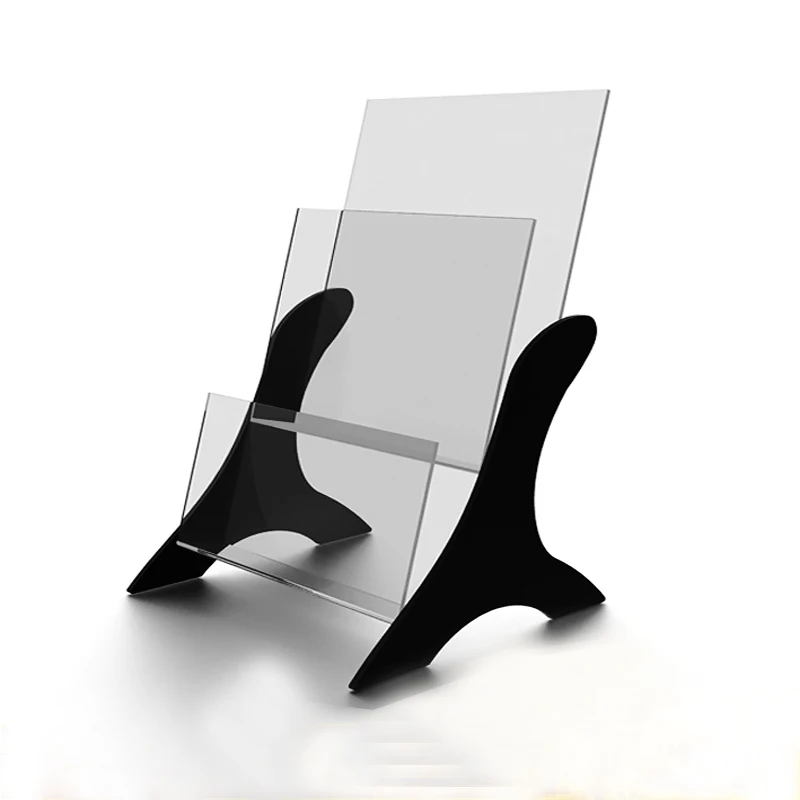 Factory custom clear office desk pmma plexiglass acrylic 3 4 tier file brochure flyer display stand holder acrylic magazine rack