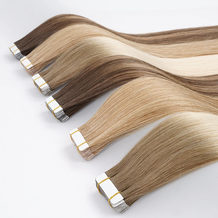 Оптовая продажа лента для наращивания волос 100% человеческие волосы Remy натуральные 22 дюйма невидимая мини-лента