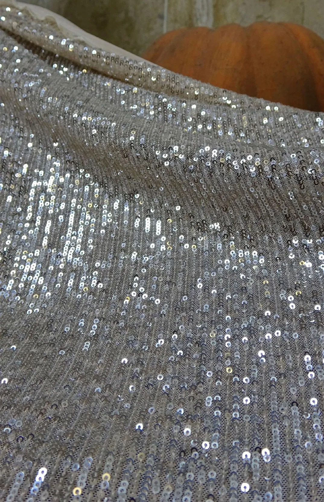 Glitter Tulle Fabric Blingbling Nylon Tulle Beaded Sequin for high-end Fashion wedding dress and skirt