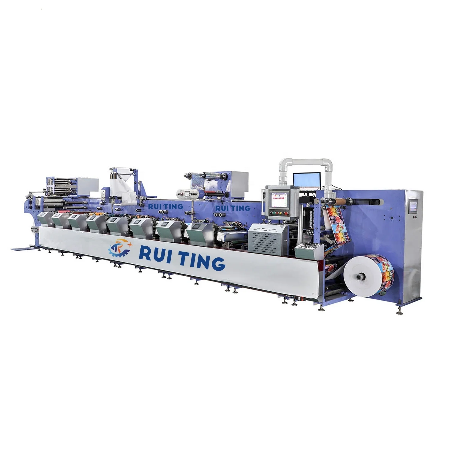 RTIN370 8Color Aluminum foil plastic film flexo inline printing machine with cold stamping