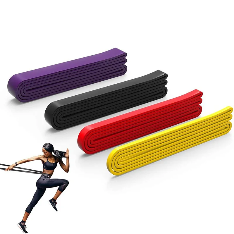 Custom elastic long yoga power pull up assist stretch Bands Workout Equipment Exercise Gym Latex Resistance Bands set