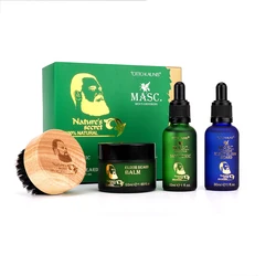 Best Mens Beard Care Set Wholesale Private Label Beard Oil And Balm Natural Organic Vegan Beard Growth Kit Oil