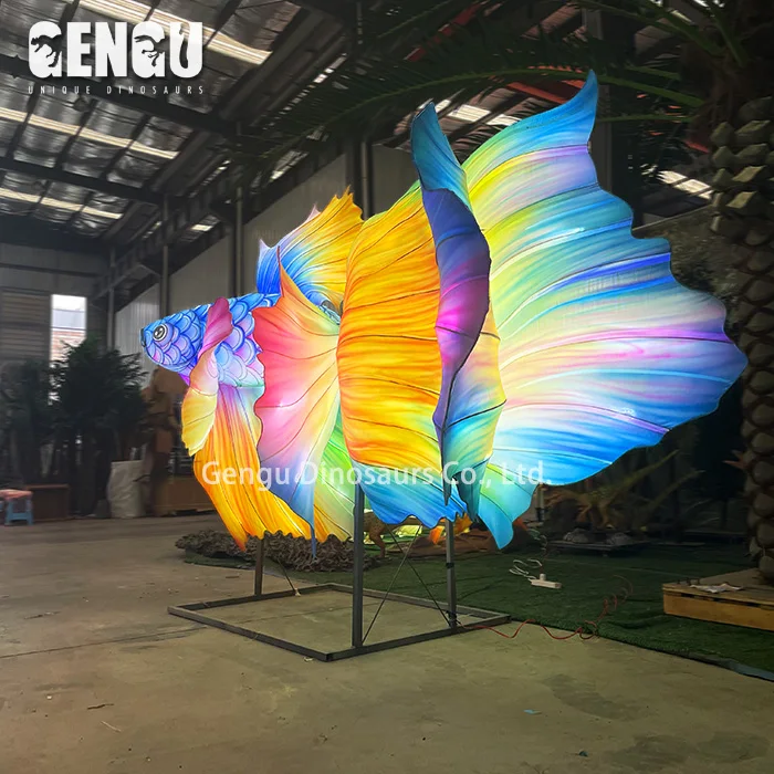 High Quality Handmade Lifelike Fish Latern Outdoor Animal Lantern For Festival