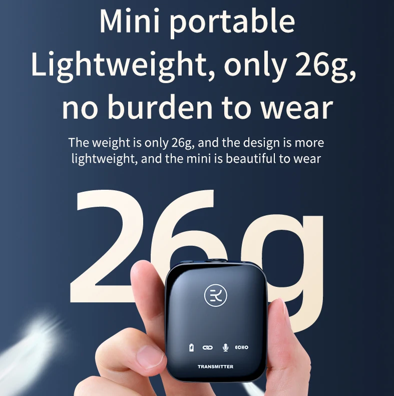 KINGLUCKY Mini 2.4g Wireless Microphone Youtube Camera Microphone Wireless Lapel Phone Mic Conference Wifi Interview Microphone