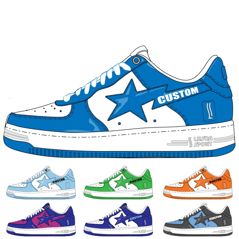 LUSON Custom Manufacturing brand small moq custom men sneakers fashion  custom sneakers with logo