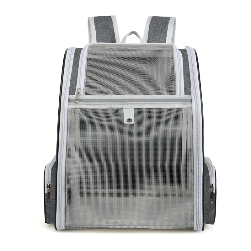 Oem private label black white pink blue fashional expandable breathable mesh small dogs cats puppies pet carrier backpack