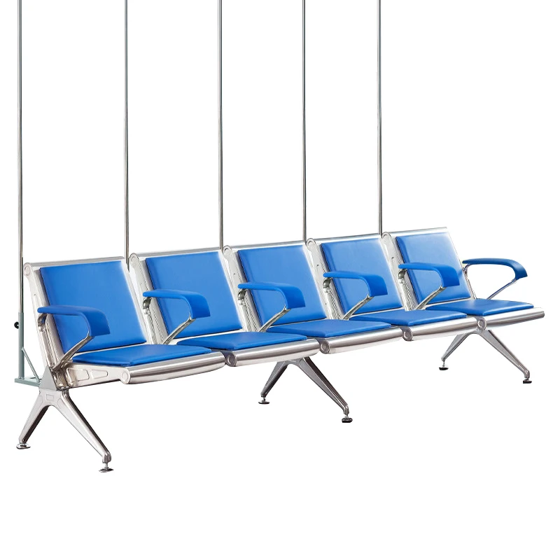 2024 luxury  iv infusion chair with pole blue stainless steel infusion row chair