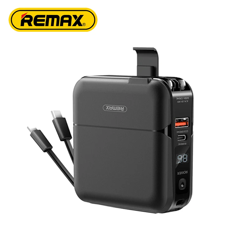 Remax Wall Power Banks Charger Rpp-20 15000Mah Qc3.0 Pd18W Portable Battery Eu Uk Us/Cn Mobile Phone Holder Powerbank With Cable