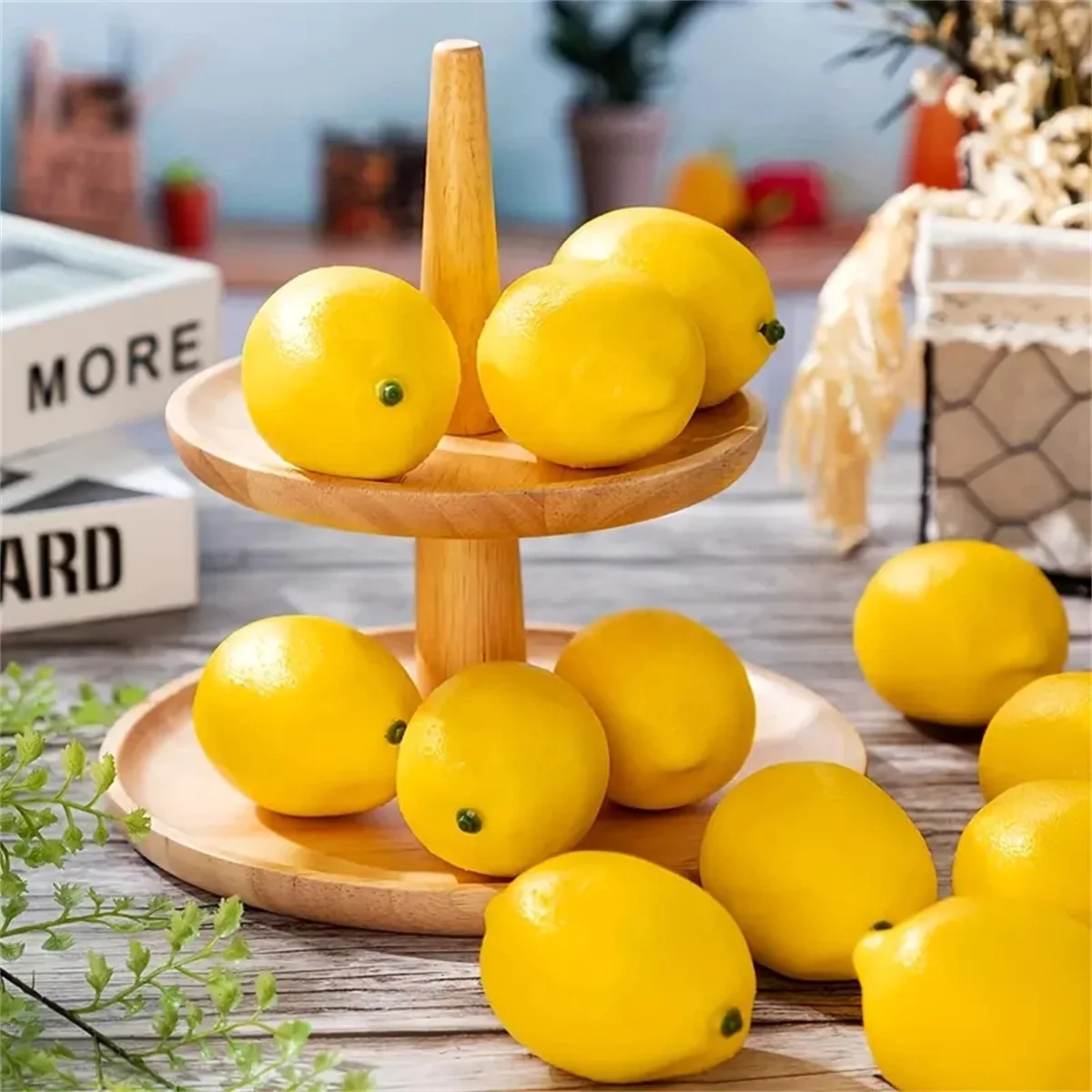 Wholesale Yellow Green Color Artificial Foam Lemon For Teaching Photography Props Home Decoration Artificial Fruit Hot sales