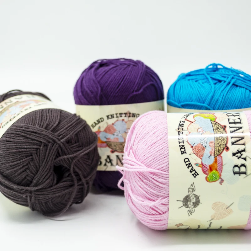 
BANNER CROCHET YARN COTTON FOR HAND KNITTING DIY 
