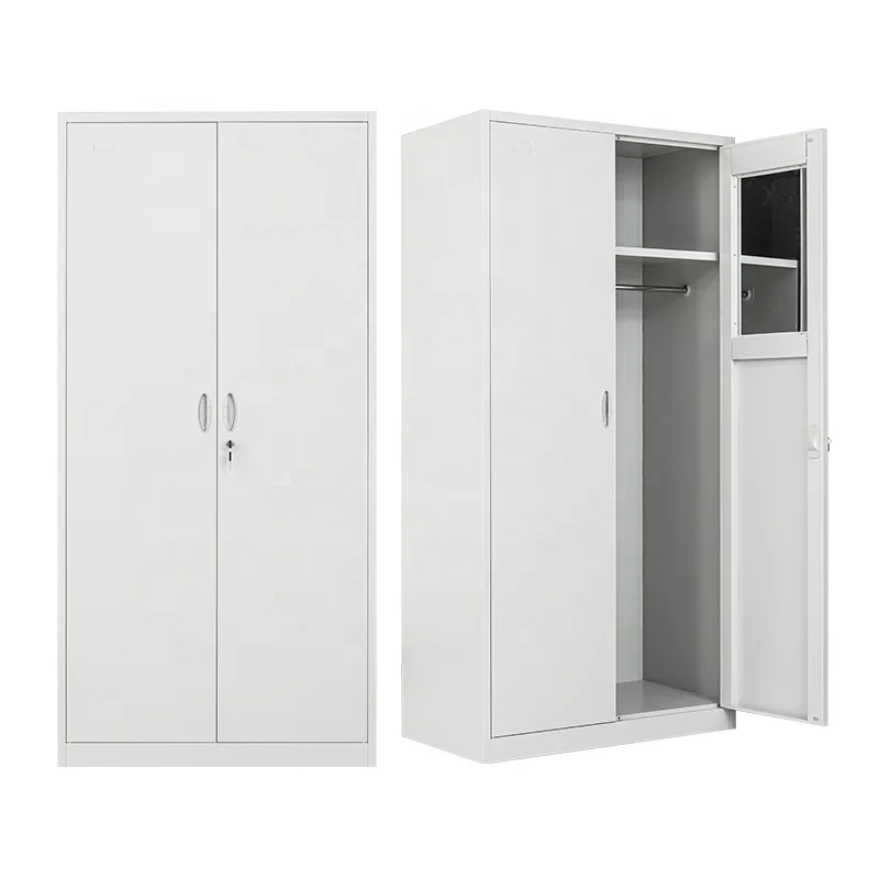 Popular Steel Furniture  Multi-functional 2 Swing Doors Metal Wardrobe Storage Locker