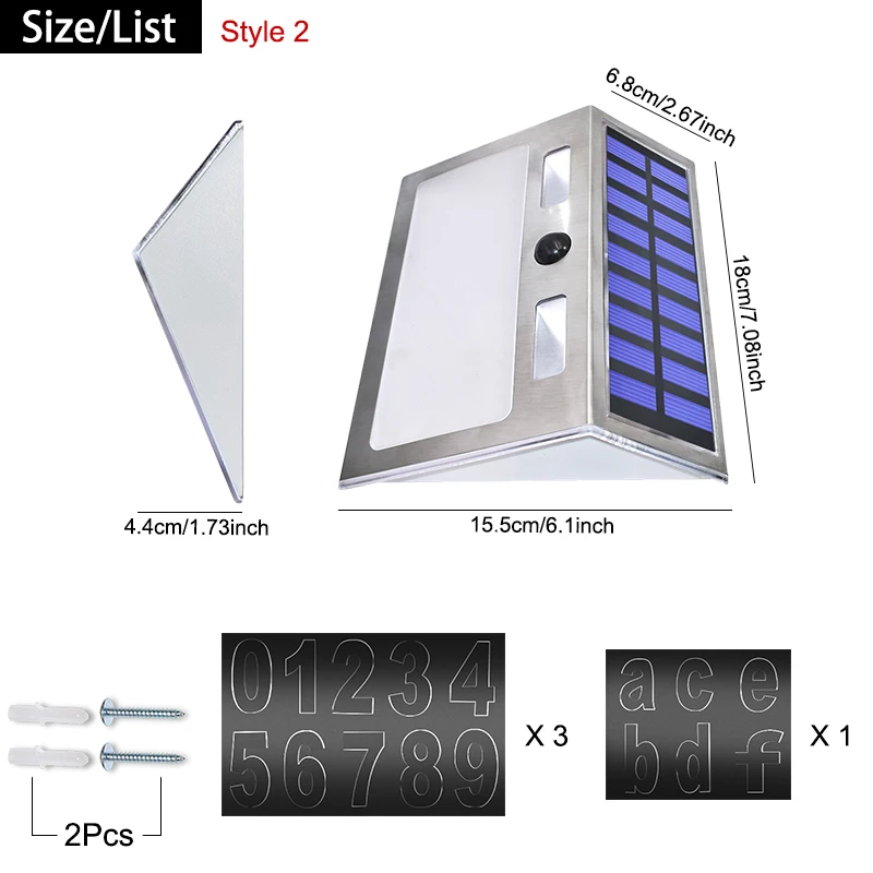 Solar House Number Plaque Light with 200LM Motion Sensor LED Lights Address for Home Garden Door lighting