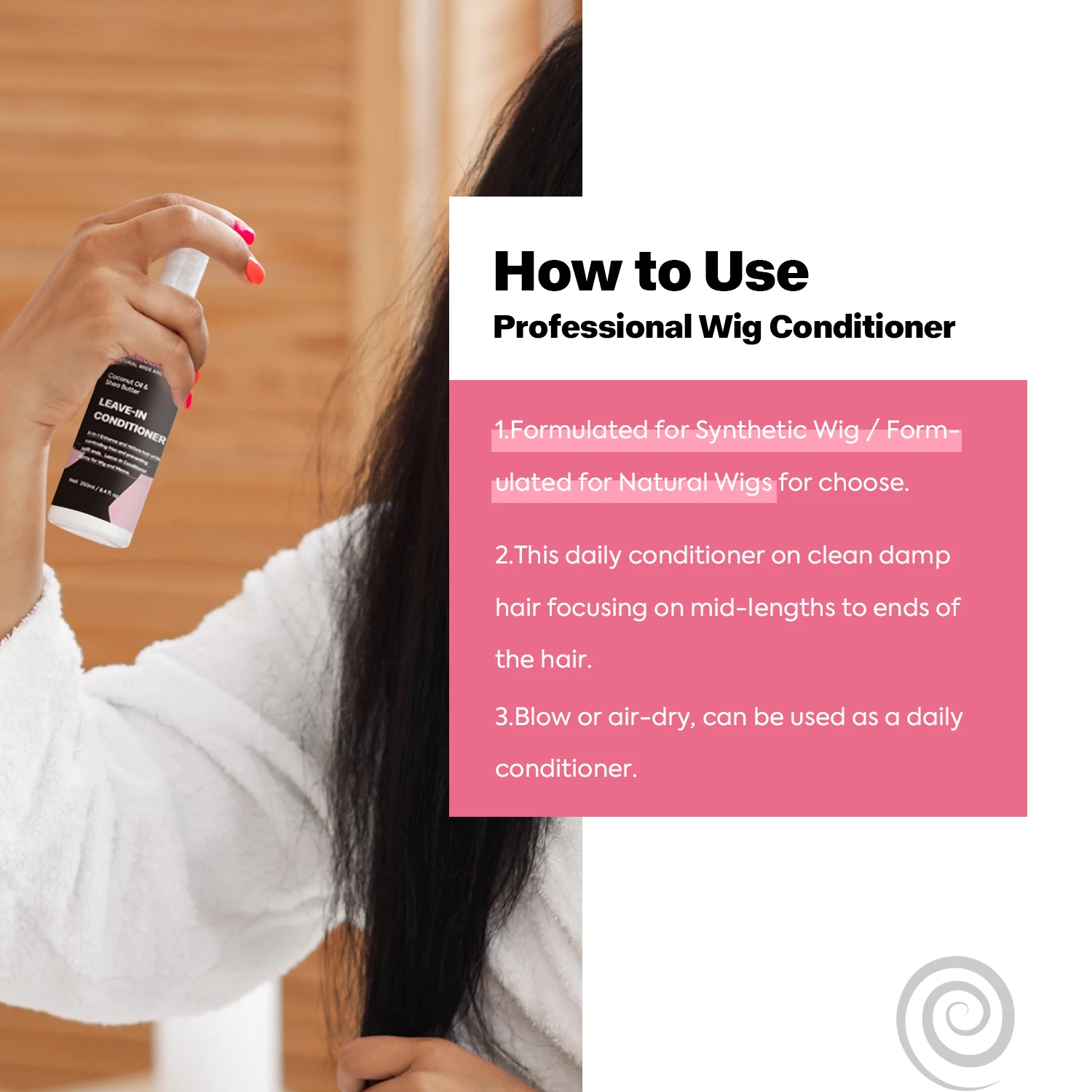 IMMETEE Leave-In Conditioner Spray Nourishing Anti-dry Hair Wig Leave In Condition Organic Shampoo and conditioner