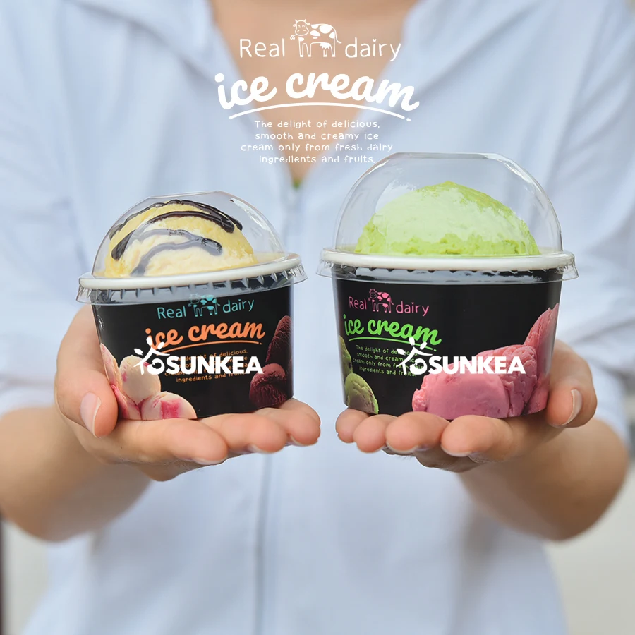 12 oz 16 oz 20 oz design paper ice cream cups