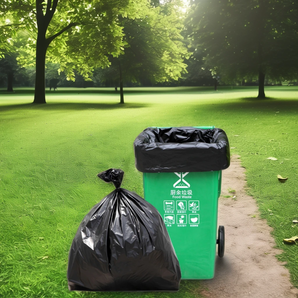 Large Black Trash Bags for Construction Sites, Yard Waste & Commercial Use- Industrial Strength Tear-resistant Garbage Bags HDPE