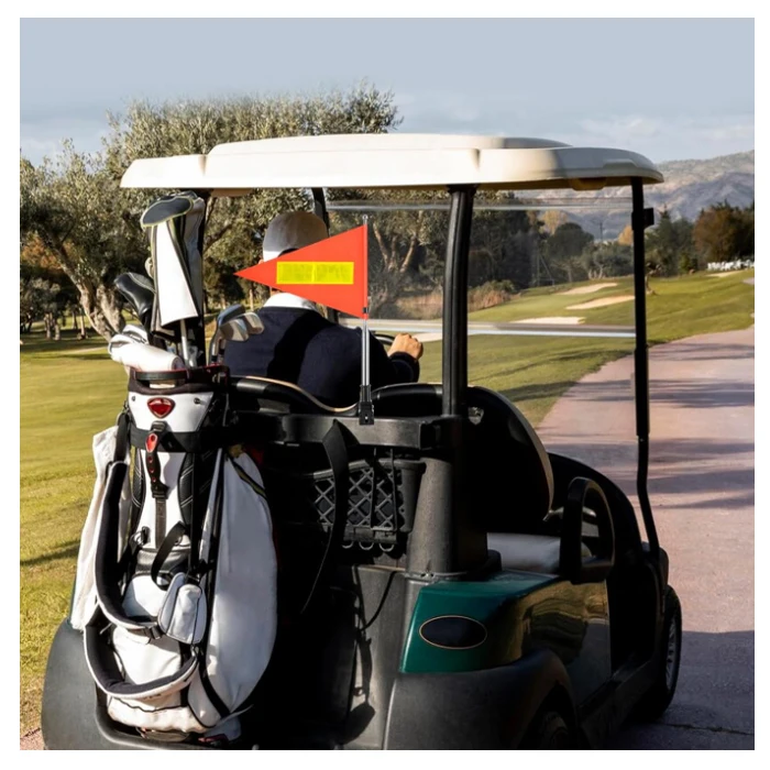 First Class 2024 Nice Price Golf cart flag telescopic reflective accessories orange safety flag Adjustable Height Flagpole