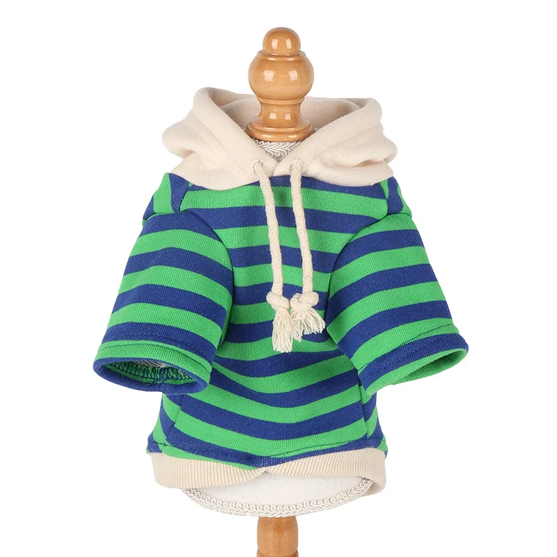 2022 New hot selling  Stripe dog hoodie with hat 100% cotton for cat