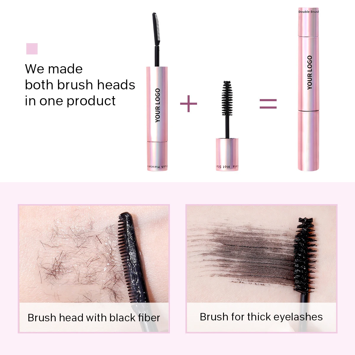 Wholesale Curling Mascara Waterproof Lash Extension Mascara Long-Lasting 2 in 1 Mascara