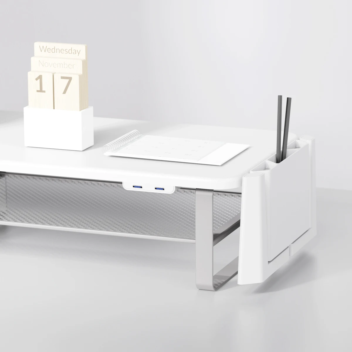 Hot Selling Extra Large Storage PC monitor stand 2 laptop Computer desks Monitor Stand riser with USB-C