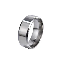 Fashion trendy 6 Colors 316L Stainless Steel Ring 8Mm Width Blanks Popular Cheap Ring Full Size For Men