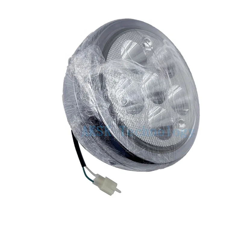 Motorcycle Iron Headlight 12V~60V 6 LED Night Running Lights for Citycoco Harley Electric Scooter Modified Parts Car Front Lamp