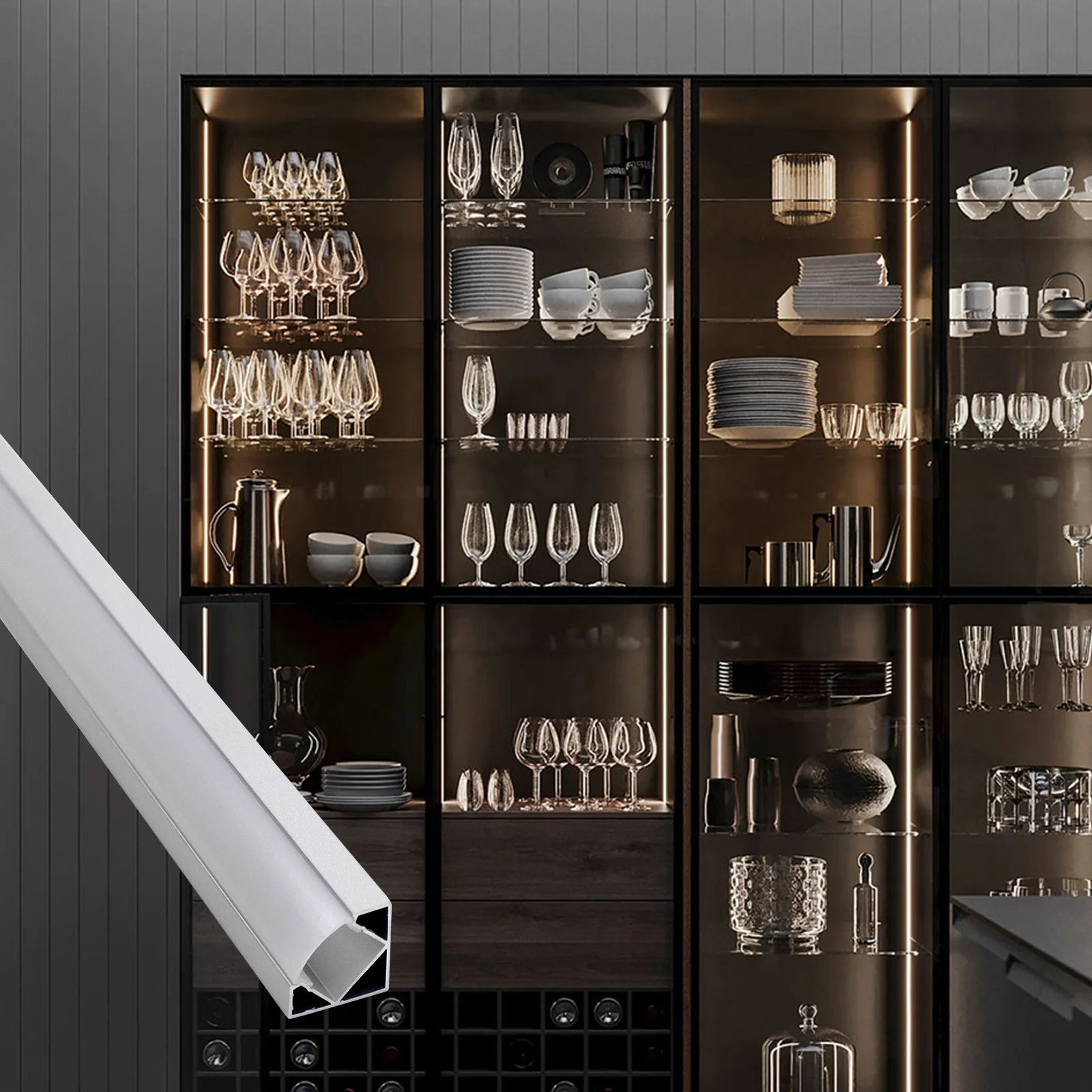 Aluminum Profiles Led Black 006D Cabinet 18*18mm Aluminum Extrusion Profile With Anodize Surface