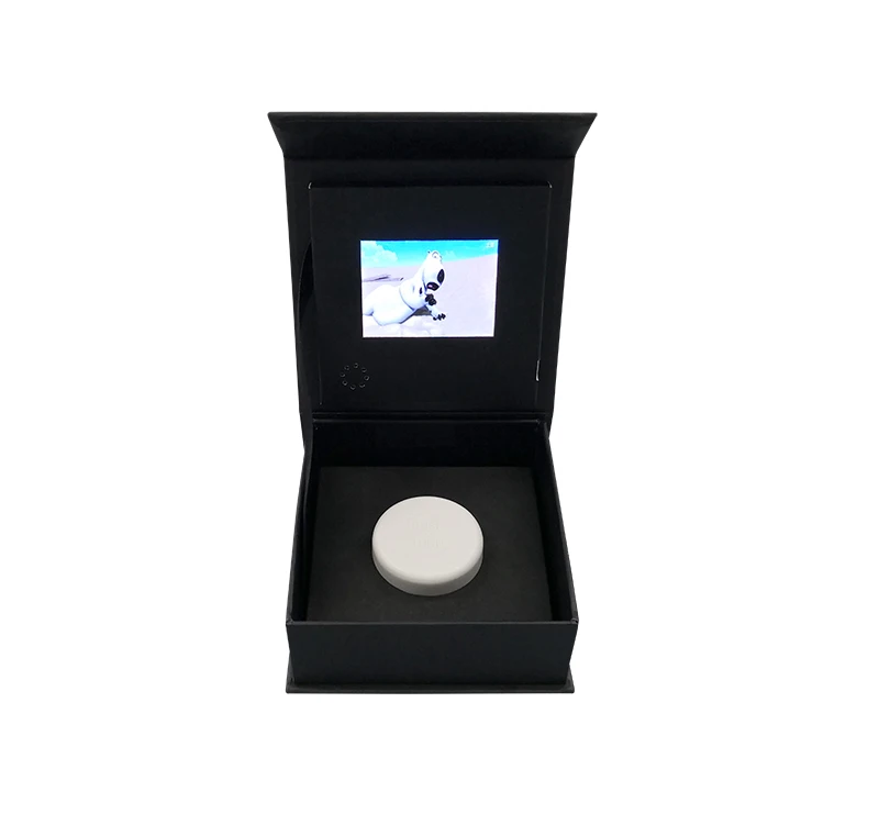 Magnet closure Luxury Cardboard Video Gift Box For Packing Cosmetic Makeup Lcd Screen Video Display Cardboard Gift Packaging Box