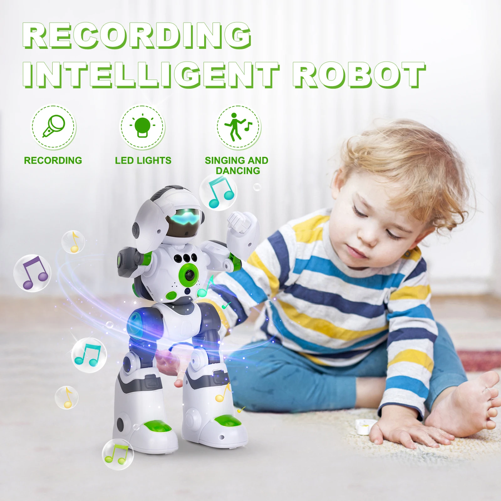 Hot Selling Toys Hobbies Remote Control Intelligent Dancing Robot Toy with Light & Sound toys kids robot