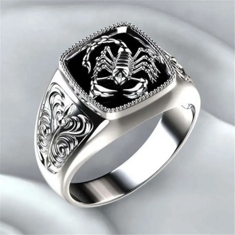 66 Exaggerated Retro Rings Gothic Punk Rock Animal Personality Scorpion Style Design Gift For Men Ring Jewelry R1403