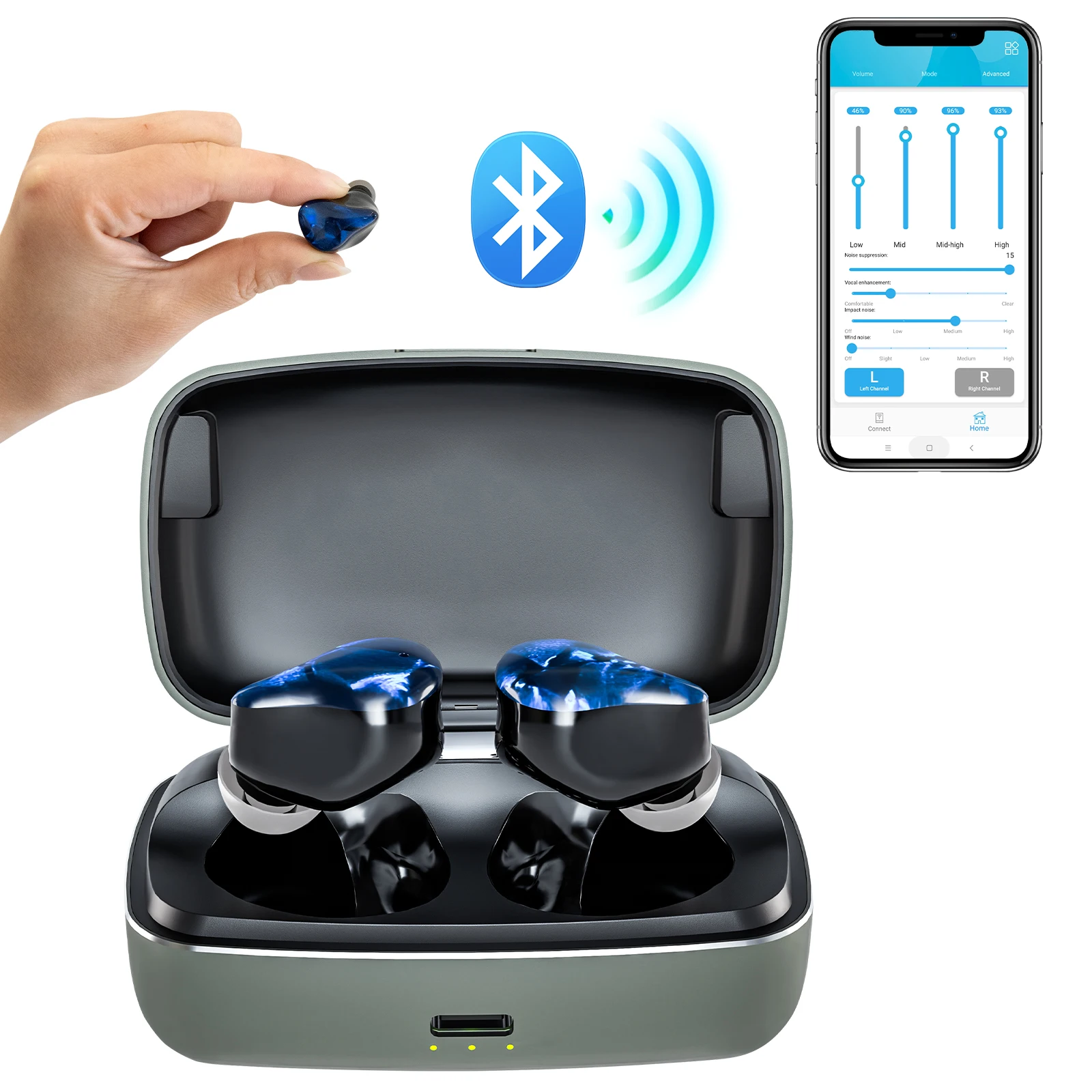 Cheap ear hearing products rechargeable bluetooth headphones hearing aids help seniors overcome hearing impairment