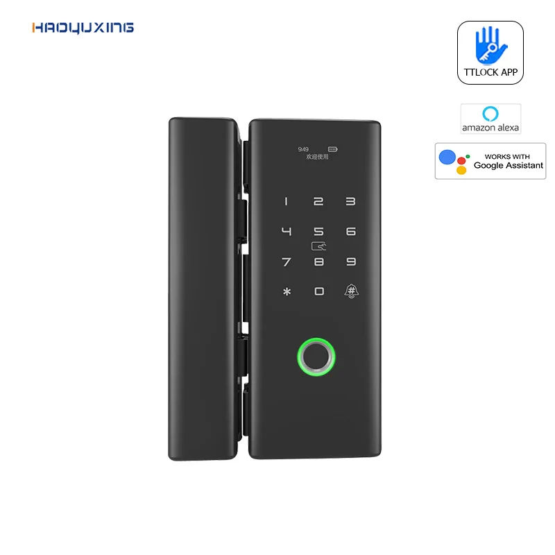 glass door bottom patch facial tuya fingerprint lock waterproof wifi blue tooth door lock sliding smart tt lock