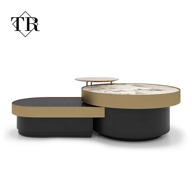 Современный Роскошный итальянский журнальный столик Turri, набор мебели для гостиной, металлический мраморный центральный кофейный столик