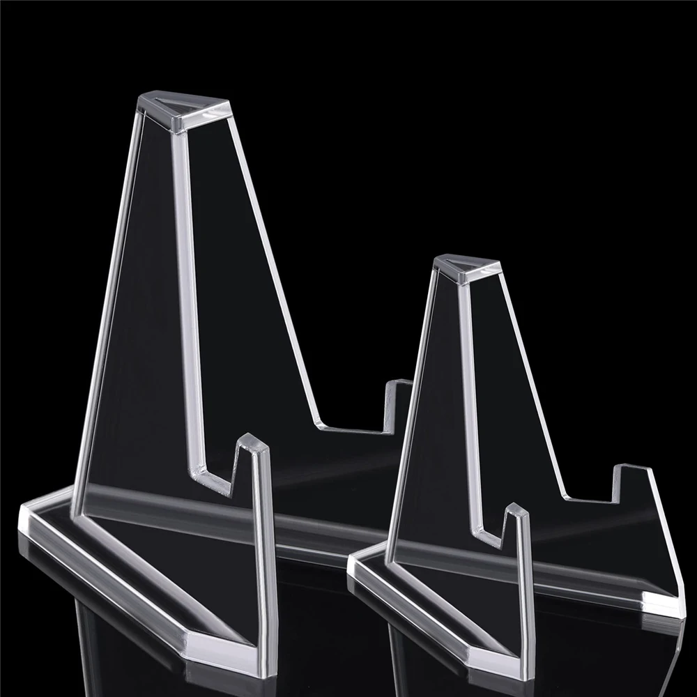 Clear Acrylic Coin Display Stand Holders Small Easel Rack Card Commemorative Challenge Coin Support Capsule Holder